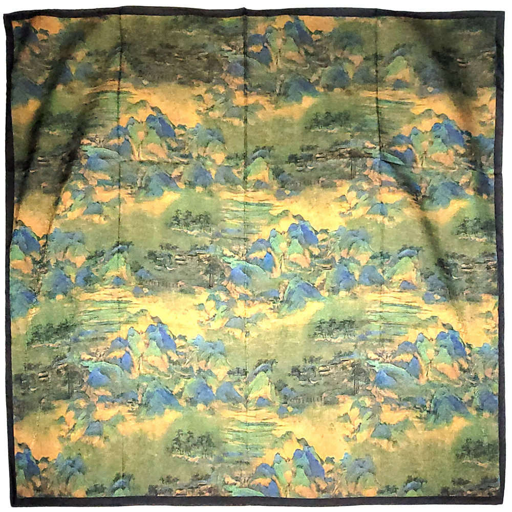 NWT Double Sided Silk Scarf 52"x52" Large Square Shawl Wrap XiangYunSha 3627